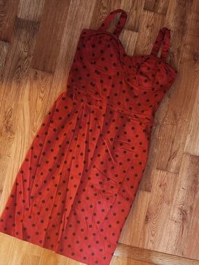 Deadly Dames Red Polka Dot Wiggle Dress